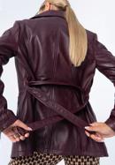 Women's leather biker jacket, burgundy, 97-09-803-3-XL, Photo 5