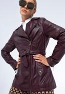 Women's leather biker jacket, burgundy, 97-09-803-3-M, Photo 6