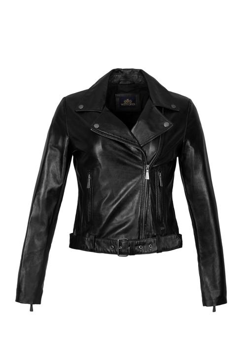 Women's leather biker jacket, black, 97-09-805-4-S, Photo 20
