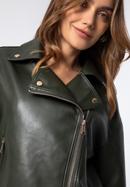Women's oversize faux leather biker jacket, green, 97-9P-104-Z-XL, Photo 5