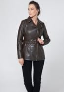 Women's faux leather biker jacket, dark brown, 95-9P-105-4-S, Photo 2