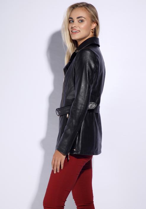 Women's faux leather biker jacket, black, 95-9P-105-4-L, Photo 4