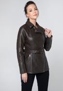 Women's faux leather biker jacket, dark brown, 95-9P-105-4-S, Photo 4