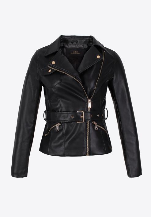 Women's faux leather biker jacket, black, 97-9P-103-4-M, Photo 20