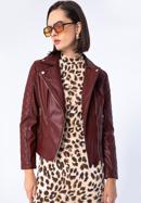 Women's faux leather biker jacket with quilted panel, cherry, 97-9P-102-3-XL, Photo 16