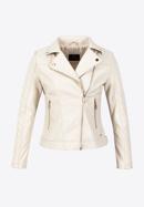 Women's faux leather biker jacket with quilted panel, cream, 97-9P-102-3-XL, Photo 20