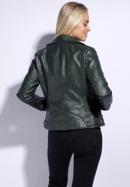 Women's faux leather biker jacket, dark green, 95-9P-100-Z-M, Photo 4