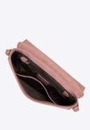 Damska saddle bag z groszkowanej skóry, różowy, 29-4E-022-1G, Zdjęcie 3