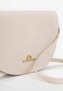 Women's pebbled leather saddle bag, cream, 29-4E-022-0, Photo 4