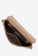 Damska saddle bag z groszkowanej skóry prosta, beżowy, 29-4E-024-9, Zdjęcie 3