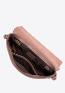 Damska saddle bag ze skóry o fakturze lizard, różowy, 29-4E-023-P, Zdjęcie 3