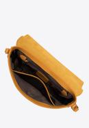 Damska saddle bag ze skóry o fakturze lizard, żółty, 29-4E-023-P, Zdjęcie 3