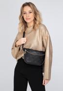 Women's monogram leather waist bag, black, 98-3E-600-1, Photo 15