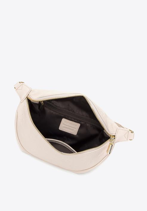 Women's monogram leather waist bag, cream, 98-3E-600-9, Photo 3