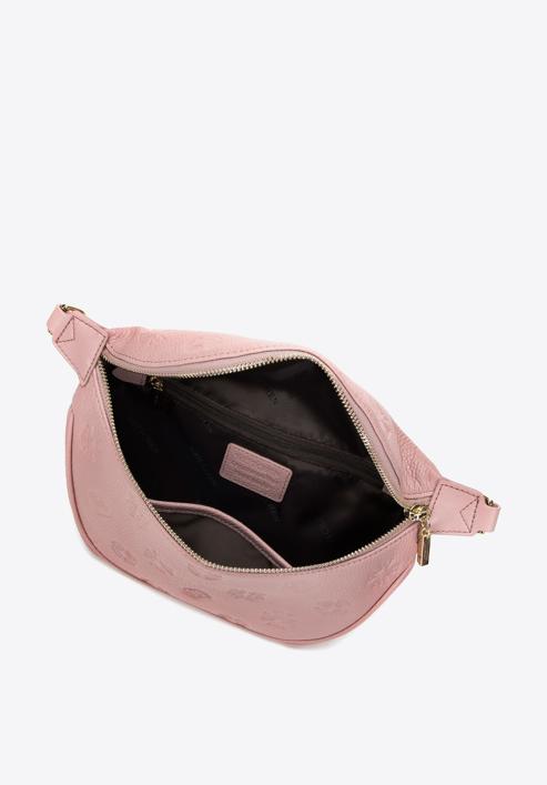 Women's monogram leather waist bag, muted pink, 98-3E-600-0, Photo 3