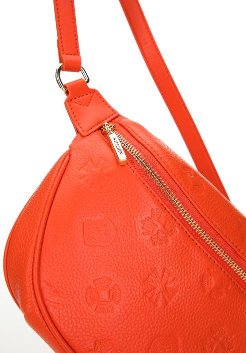 Women's monogram leather waist bag, red, 98-3E-600-P, Photo 4