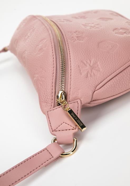 Women's monogram leather waist bag, muted pink, 98-3E-600-0, Photo 4