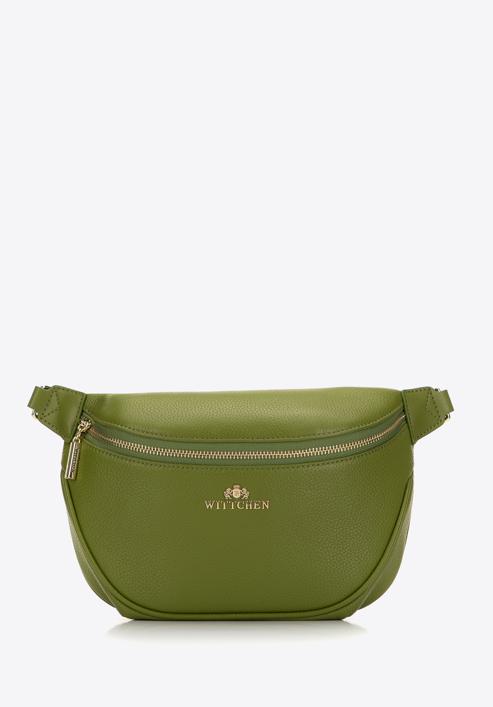 Women's leather waist bag, green, 98-3E-620-9, Photo 1