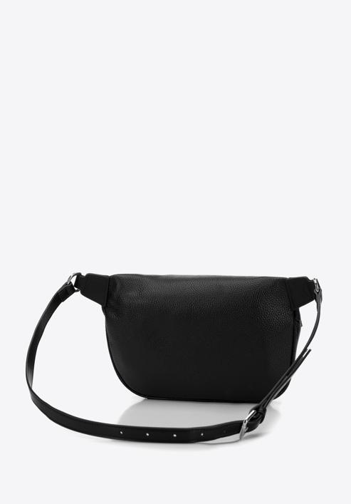 Women's leather waist bag, black-silver, 98-3E-620-9, Photo 2