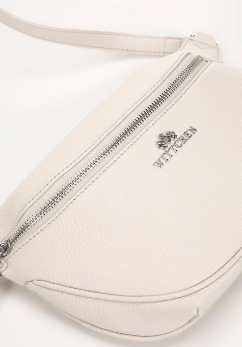 Women's leather waist bag, cream, 98-3E-620-1G, Photo 4