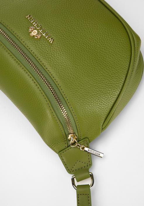 Women's leather waist bag, green, 98-3E-620-9, Photo 4