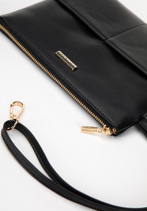 Women's faux leather clutch bag, black, 98-4Y-401-9, Photo 4