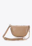 Women's ruched faux leather wrist bag, beige, 97-3Y-526-1, Photo 2