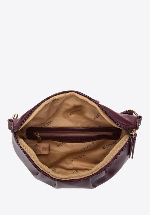 Women's ruched faux leather wrist bag, plum, 97-3Y-526-9, Photo 3