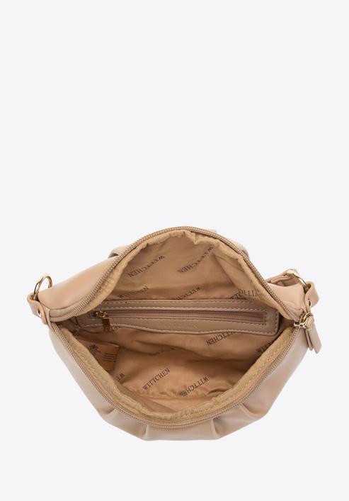 Women's ruched faux leather wrist bag, beige, 97-3Y-526-1, Photo 3