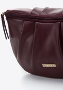 Women's ruched faux leather wrist bag, plum, 97-3Y-526-3, Photo 4