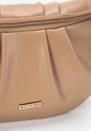 Women's ruched faux leather wrist bag, beige, 97-3Y-526-1, Photo 4