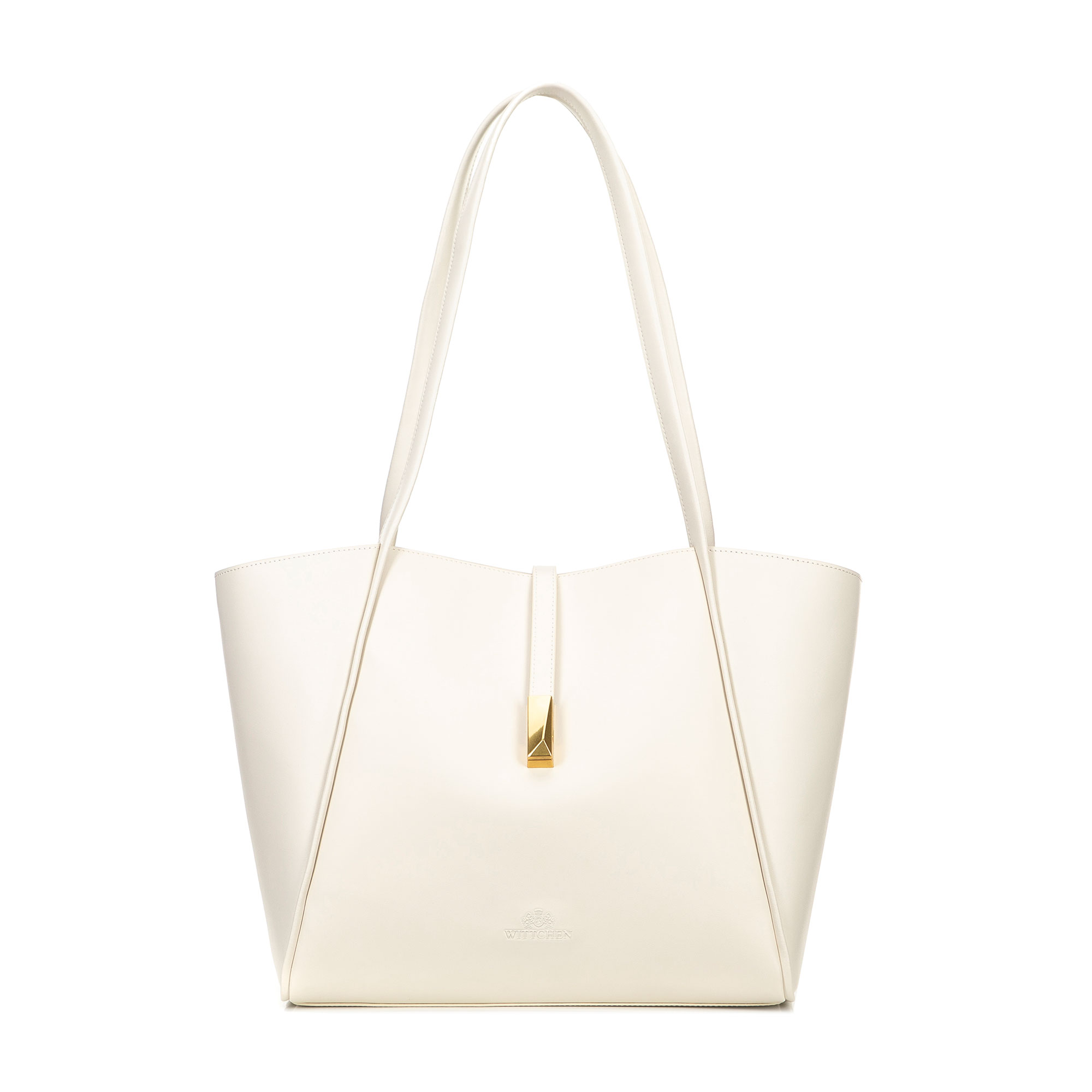 Krémová dámska shopper kabelka Wittchen z prírodnej kože s elegantným vzhľadom, Vyberte variant krémová