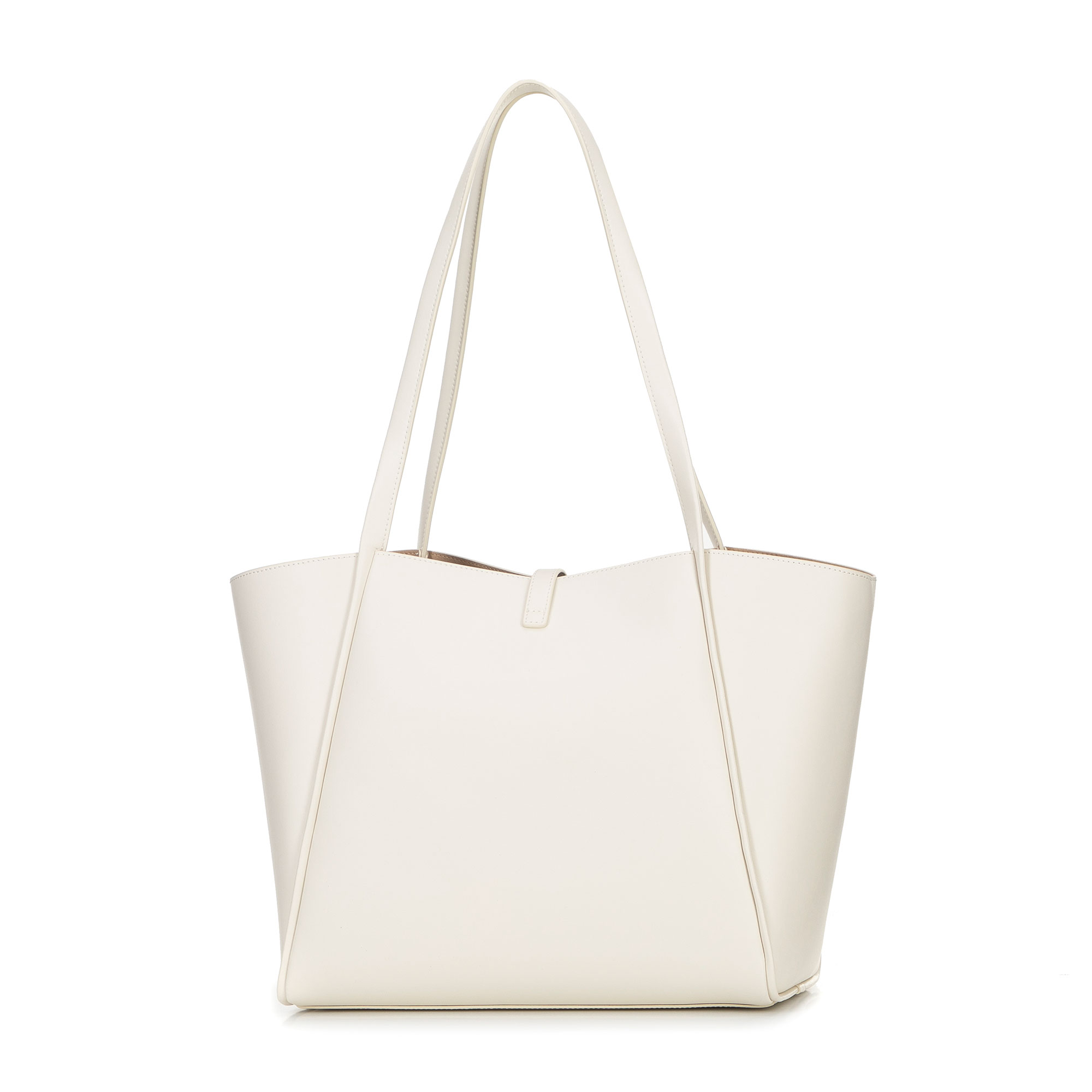 Krémová dámska shopper kabelka Wittchen z prírodnej kože s elegantným vzhľadom, Vyberte variant krémová