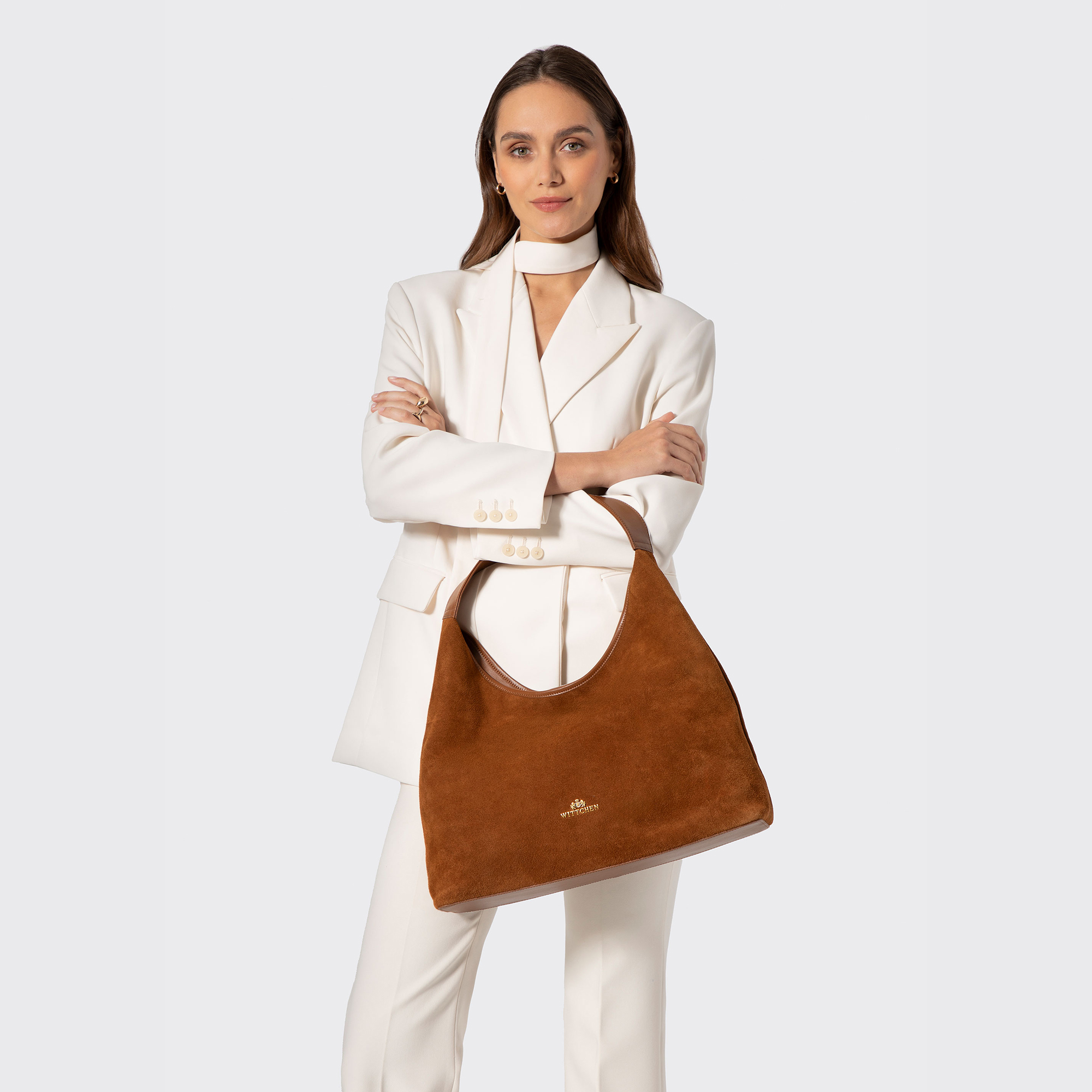 Svetlohnedá dámska shopper kabelka Wittchen z prírodnej kože s elegantným vzhľadom, Vyberte variant svetlohnedá