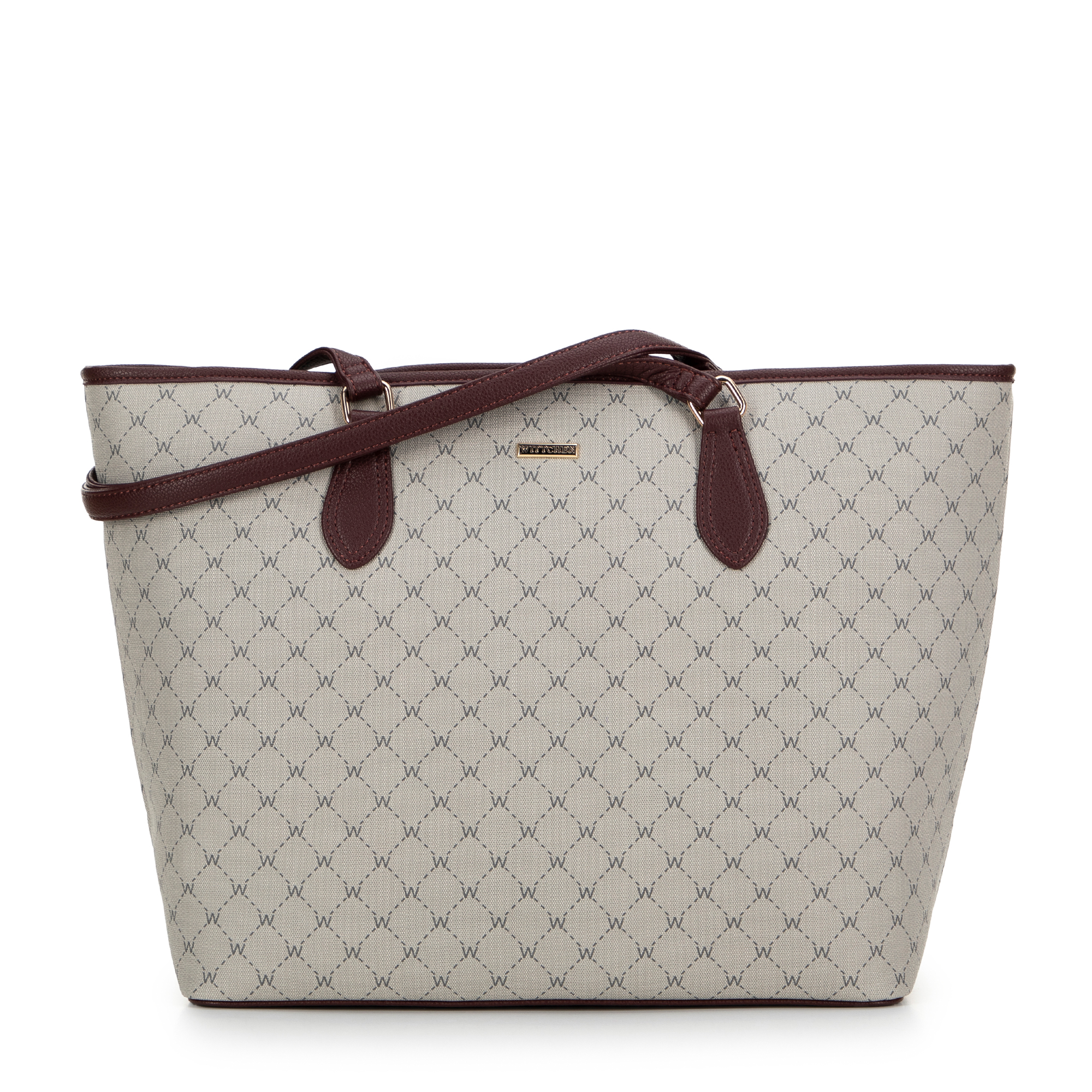 Dámska shopperka s monogramom béžová 99-4Y-503-9