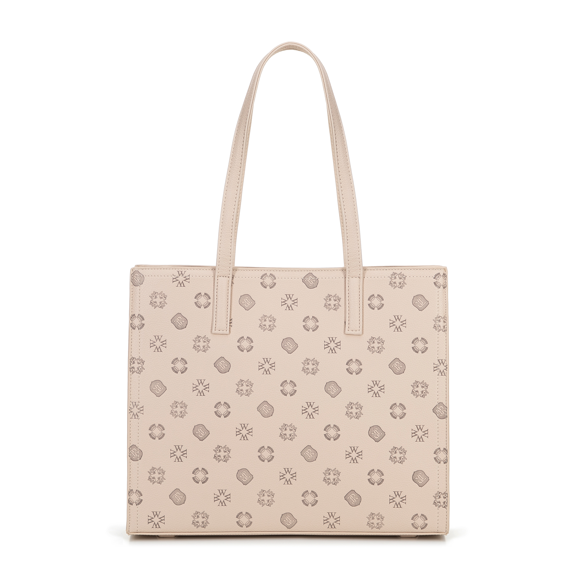 Dámska shopper kabelka z ekologickej kože béžová s reliéfnym detailom 101-4Y-P04-9, Vyberte variant béžová