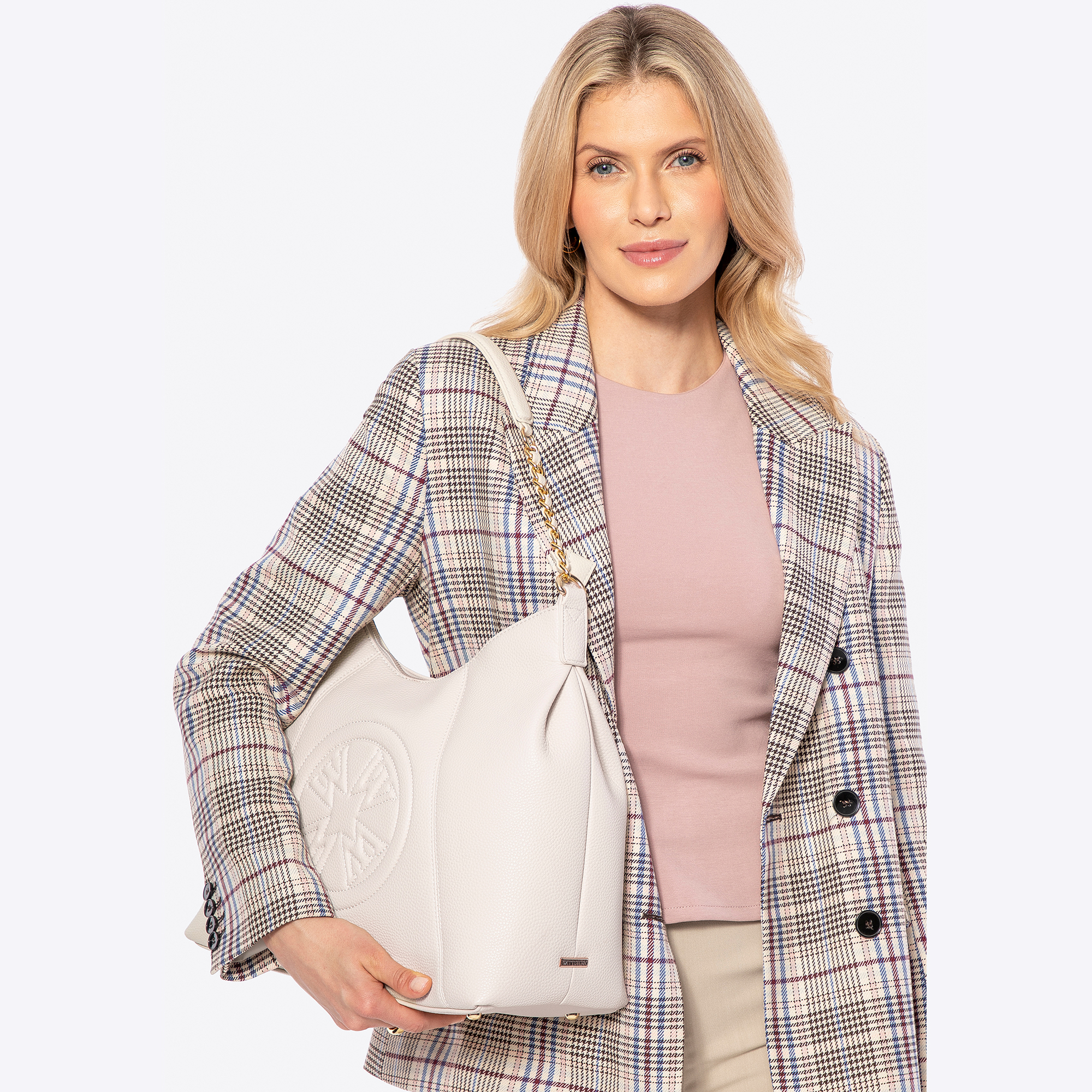 Dámska shopperka z imitácie kože krémová 100-4Y-231-0, Vyberte variant krémová