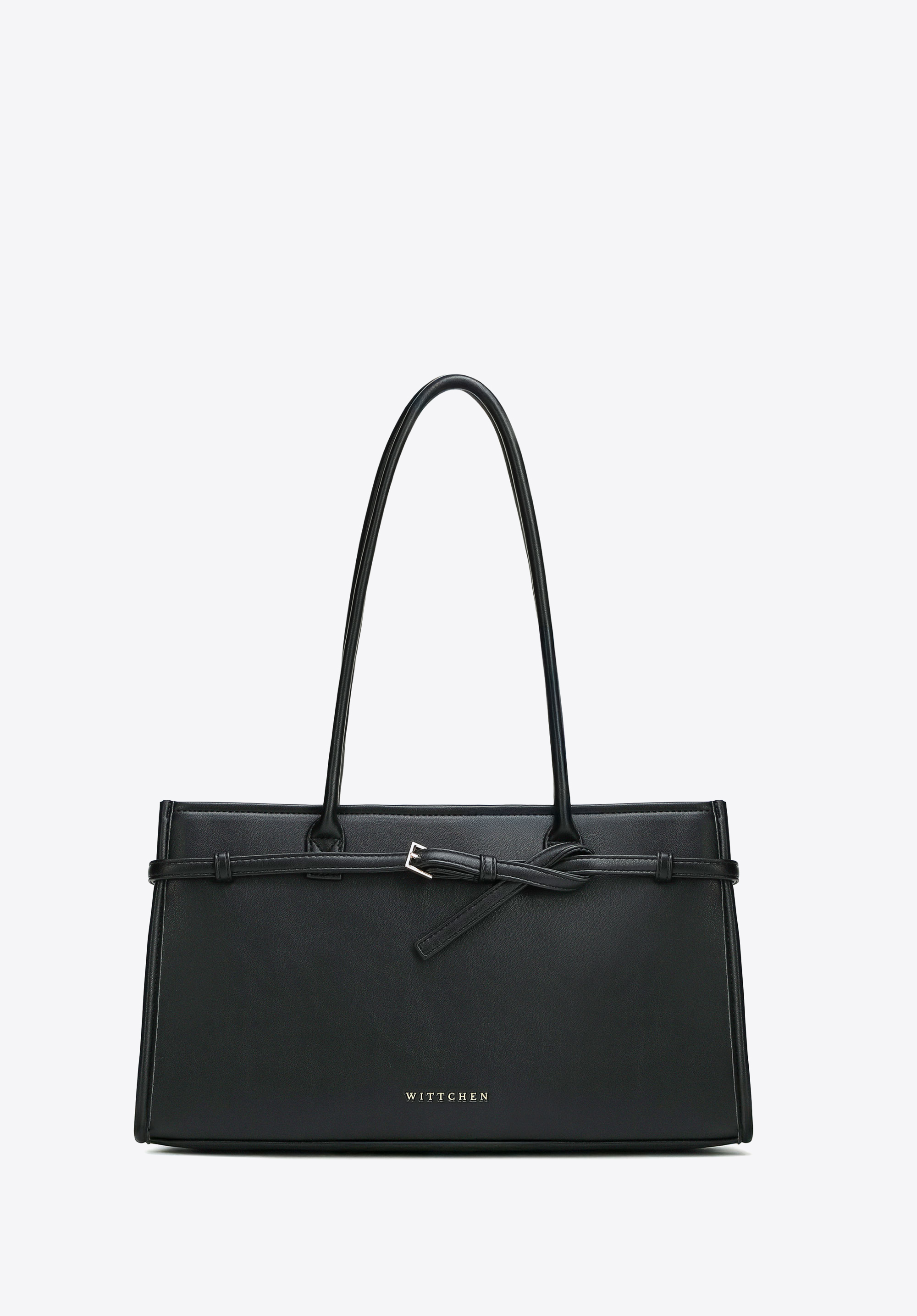 Damska shopperka z imitacji skóry podłużna, czarny, 102-4Y-415-1, Zdjęcie 1