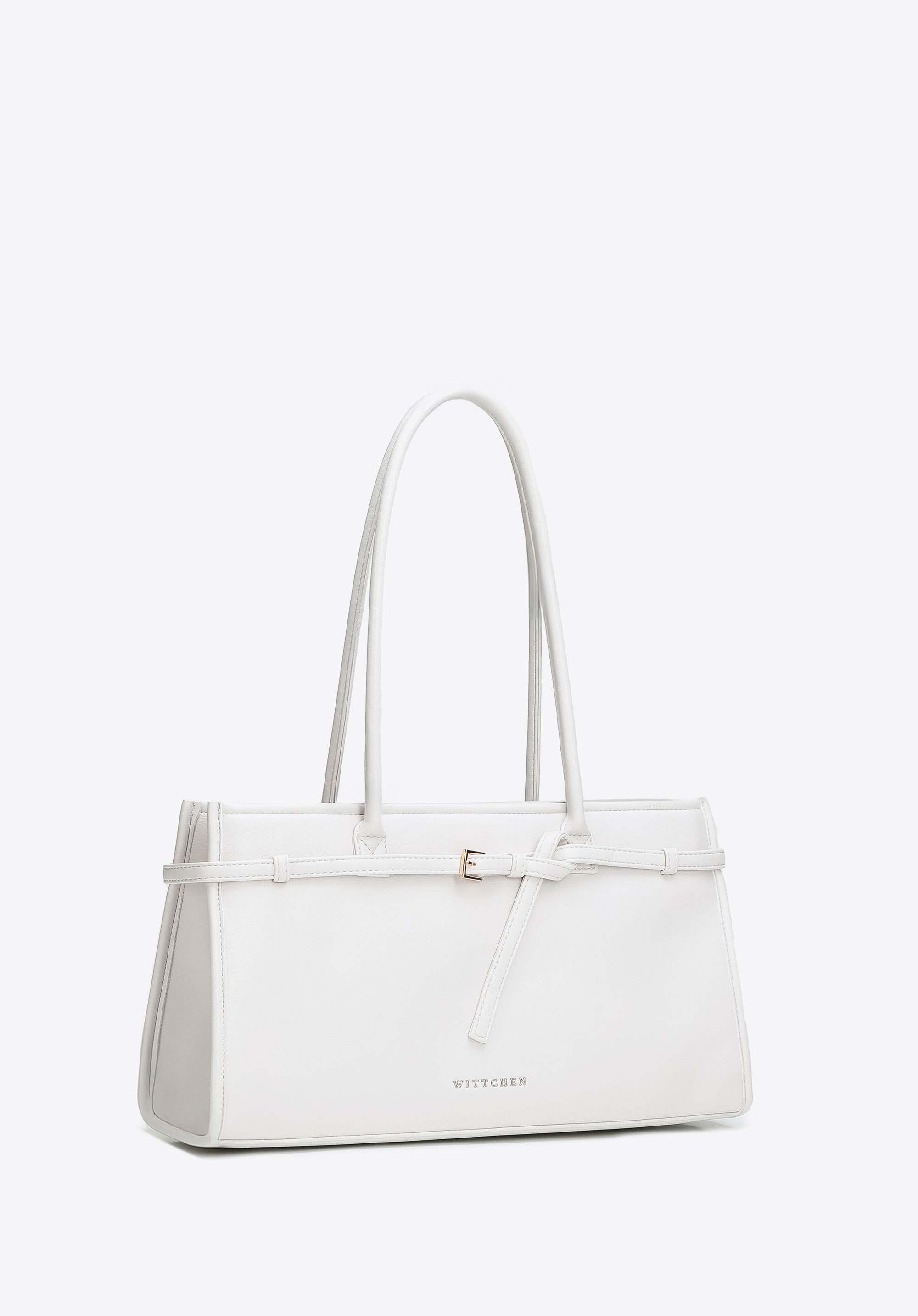 Damska shopperka z imitacji skóry podłużna, złamany biały, 102-4Y-415-0, Zdjęcie 1