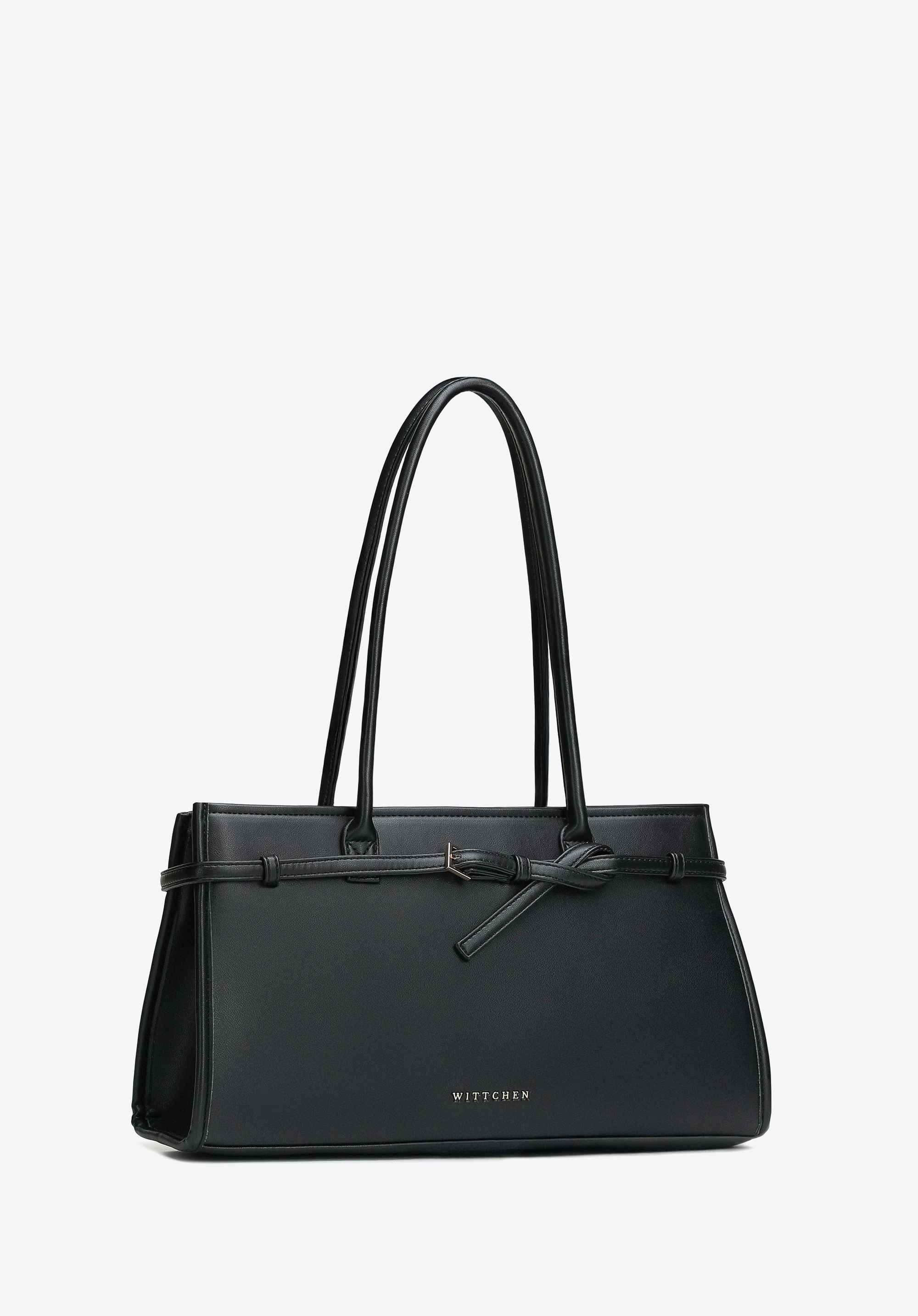 Damska shopperka z imitacji skóry podłużna, czarny, 102-4Y-415-1, Zdjęcie 1