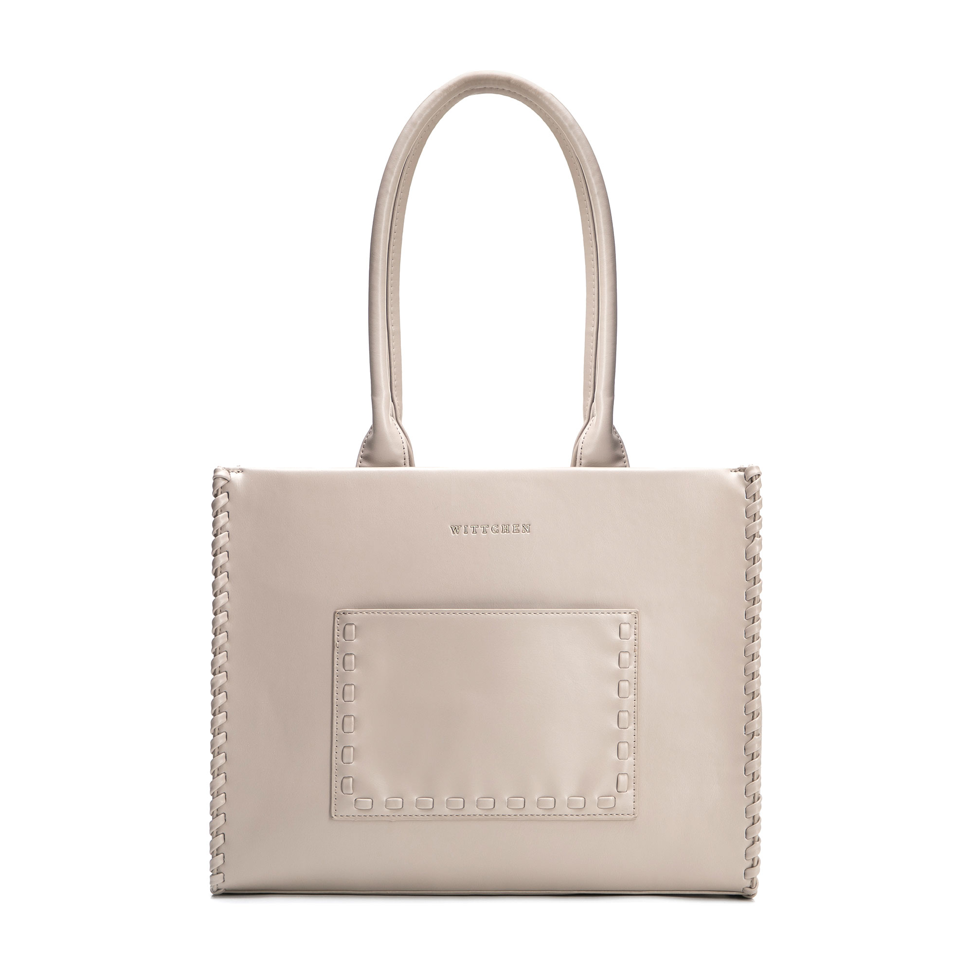 Dámska shopper kabelka z ekologickej kože béžová s pleteným detailom 101-4Y-401-9, Vyberte variant béžová