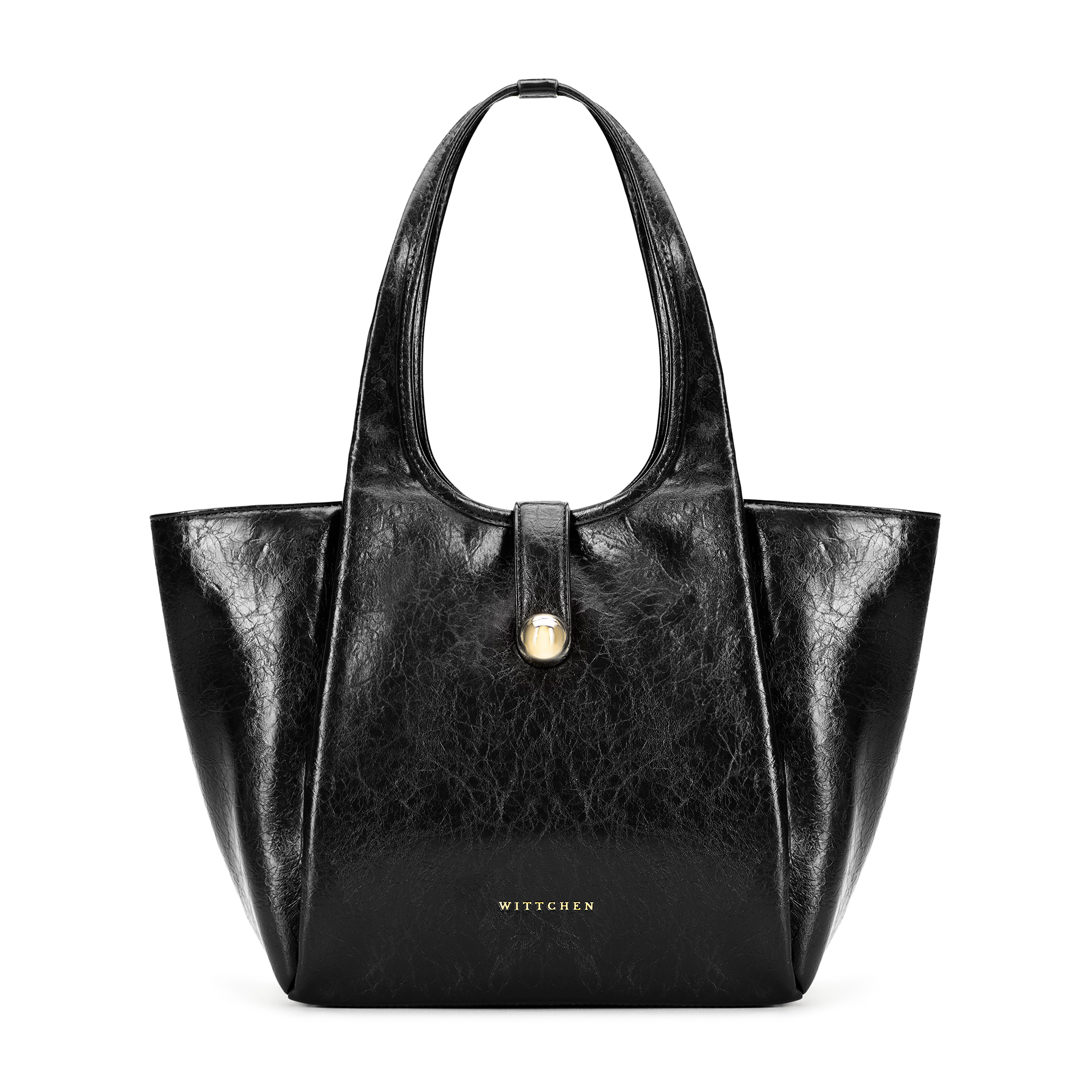 Dámska shopper kabelka z ekologickej kože čierna s ozdobným pásikom 101-4Y-418-1, Vyberte variant čierna