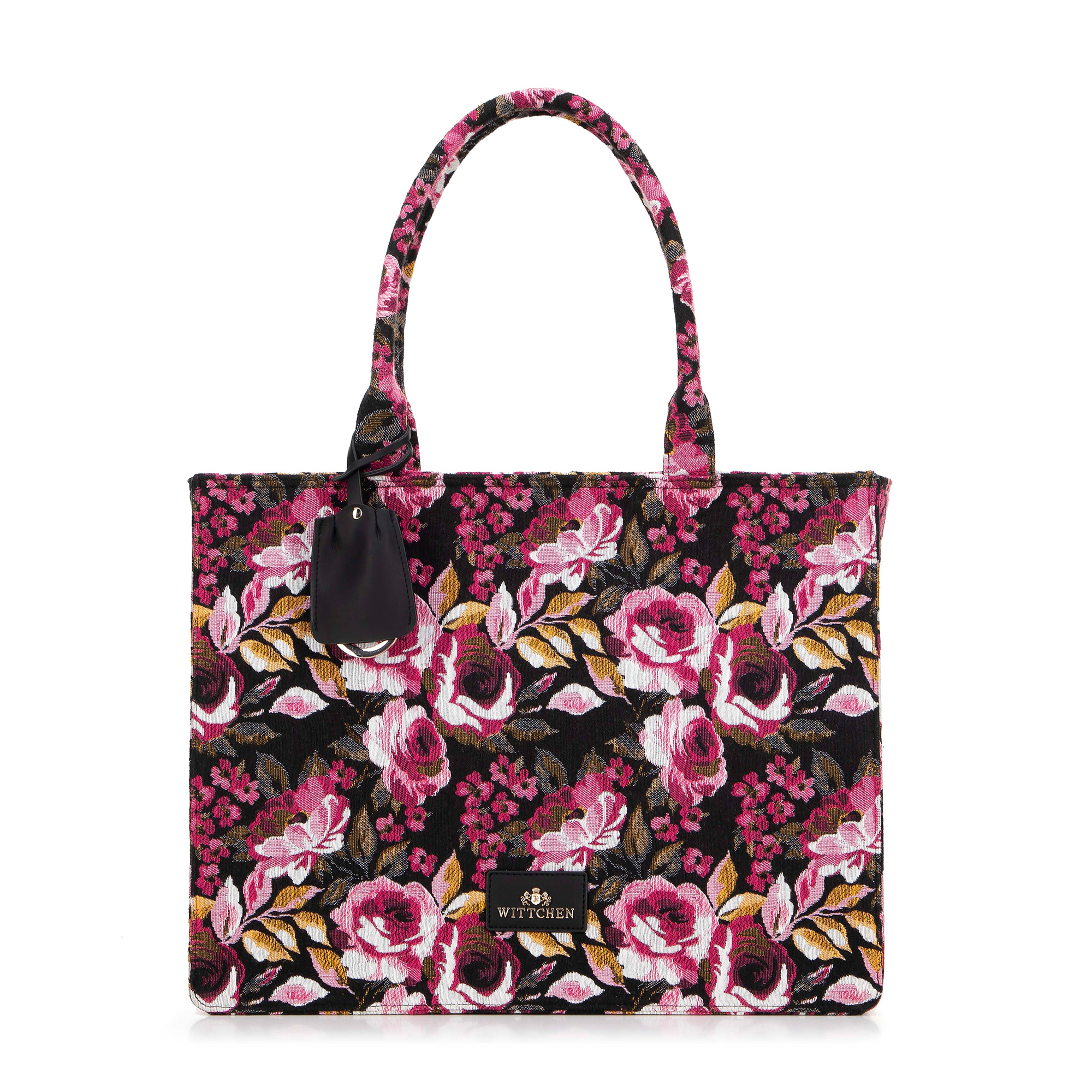 Dámska žakárová shopper kabelka so vzorom multicolor 99-4E-500-X10