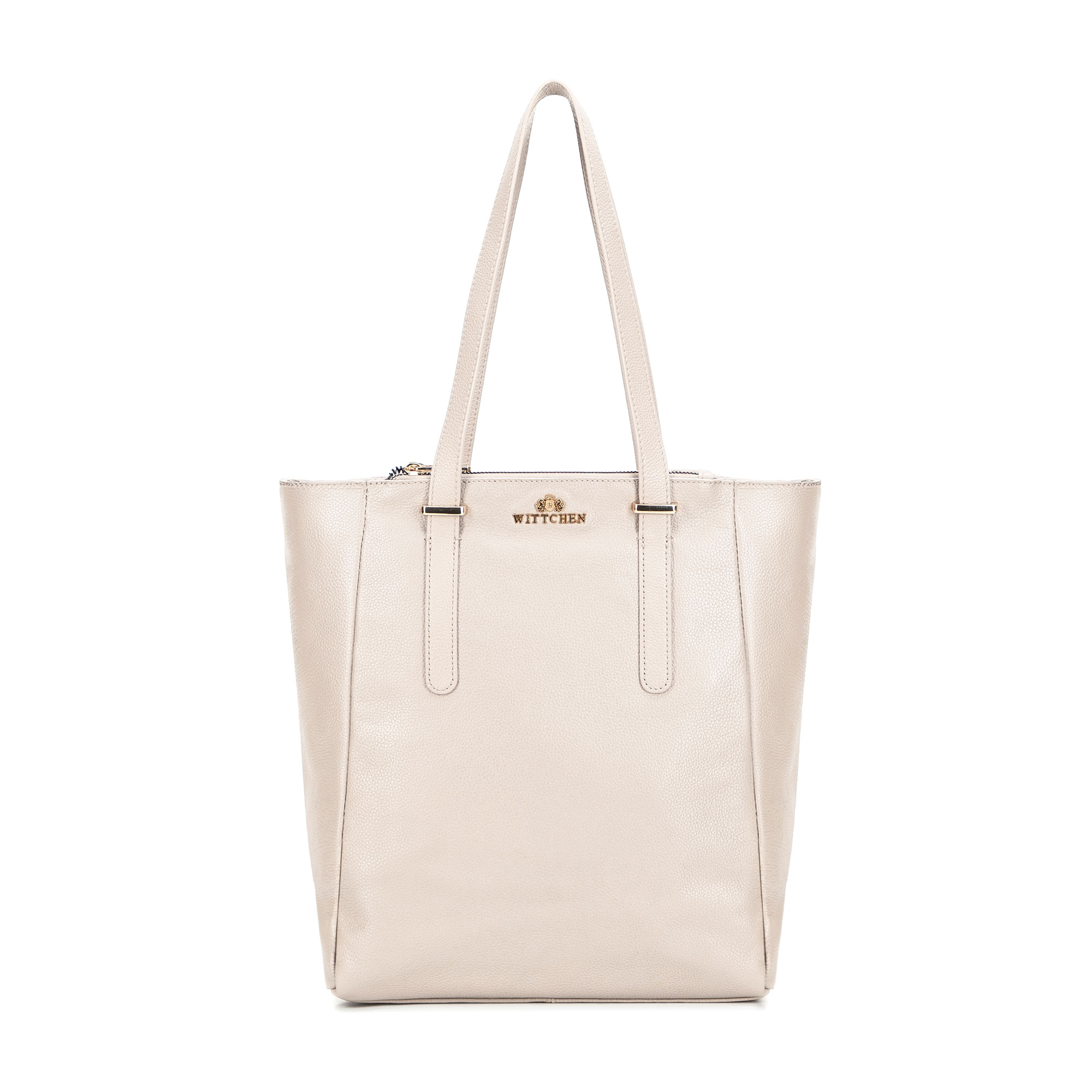 Dámska shopper kabelka z prírodnej kože krémová 101-4E-804-0, Vyberte variant krémová