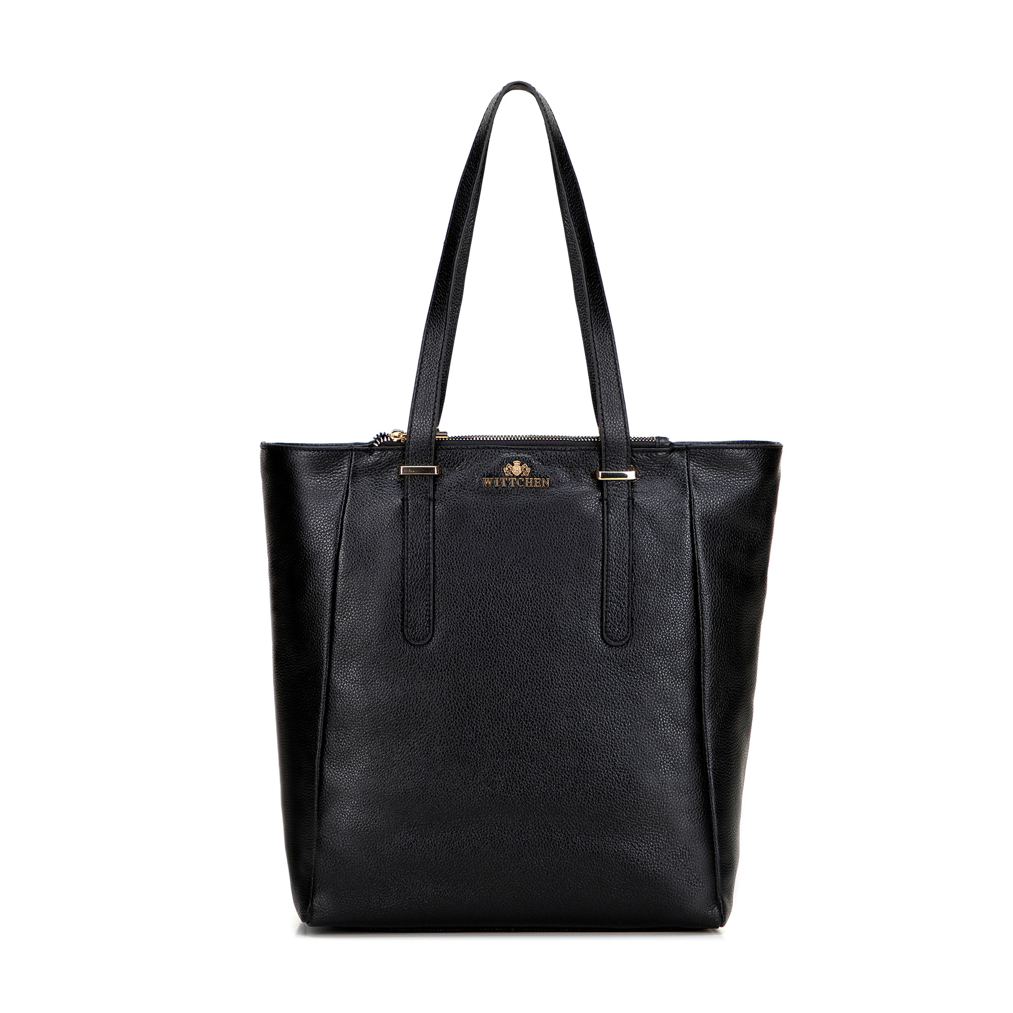 Dámska shopper kabelka z prírodnej kože čierna 101-4E-804-1, Vyberte variant čierna