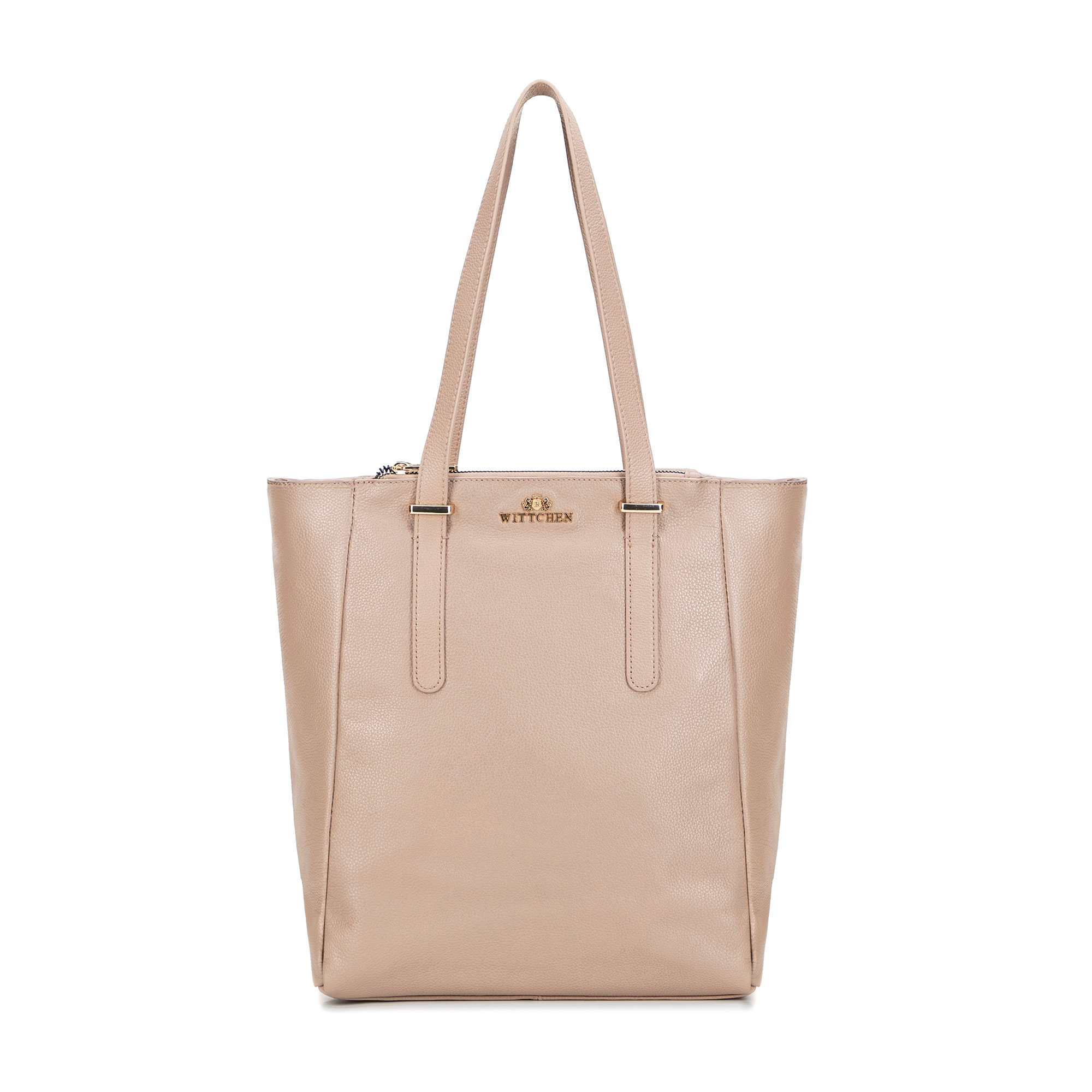 Dámska shopper kabelka z prírodnej kože béžová 101-4E-804-9, Vyberte variant béžová