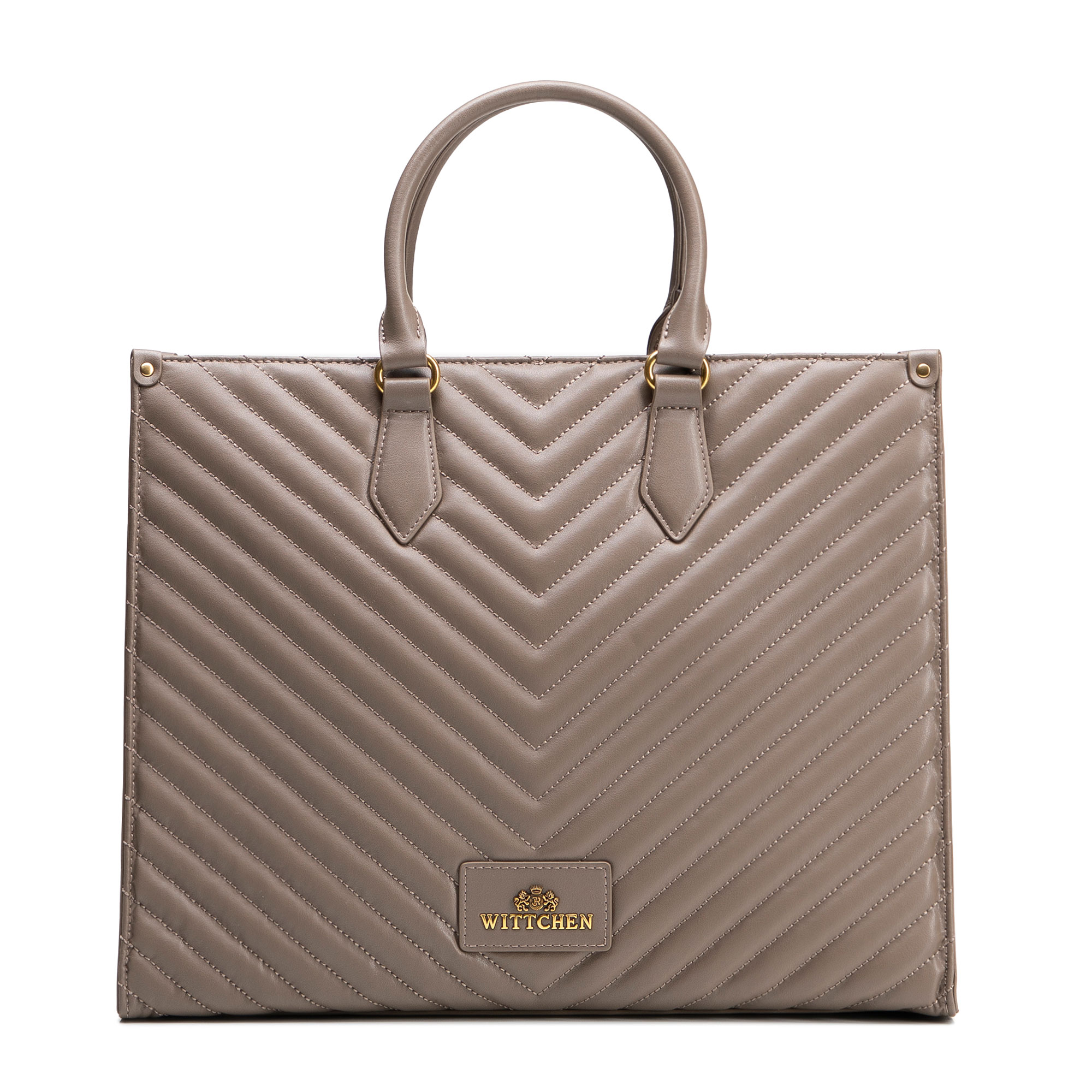 Dámska shopper kabelka Wittchen z prírodnej kože s elegantným vzhľadom, Vyberte variant tmavo béžová