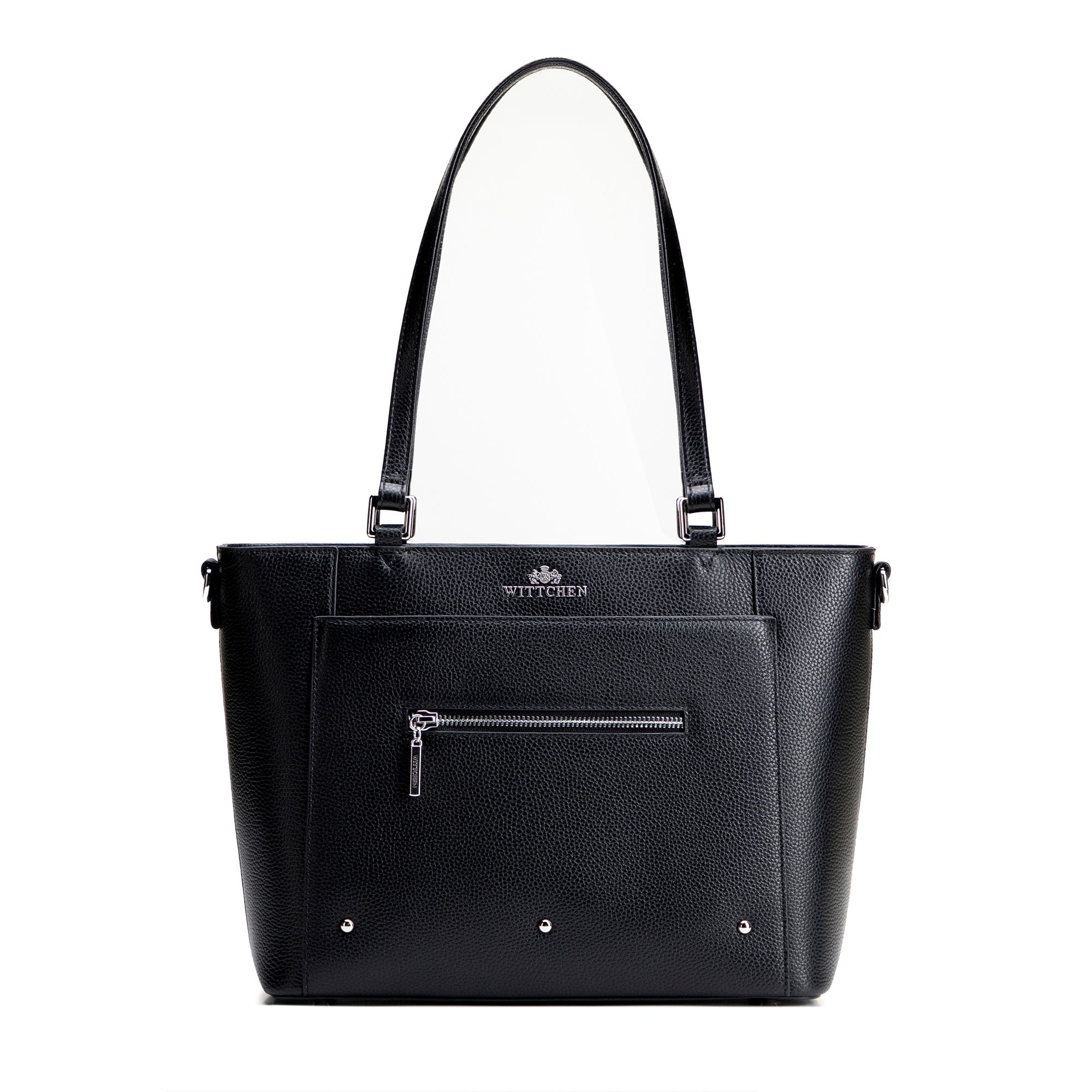 Čierno-strieborná dámska shopper kabelka Wittchen 100-4E-607-1S