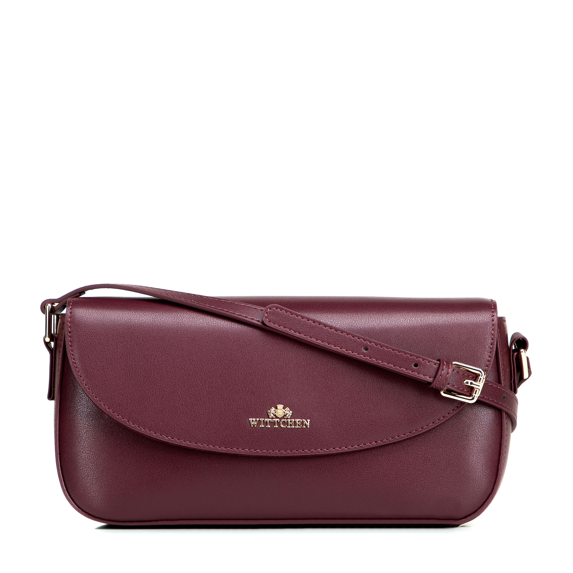 Bordová dámska crossbody kabelka Wittchen z prírodnej kože s elegantným vzhľadom, Vyberte variant bordová