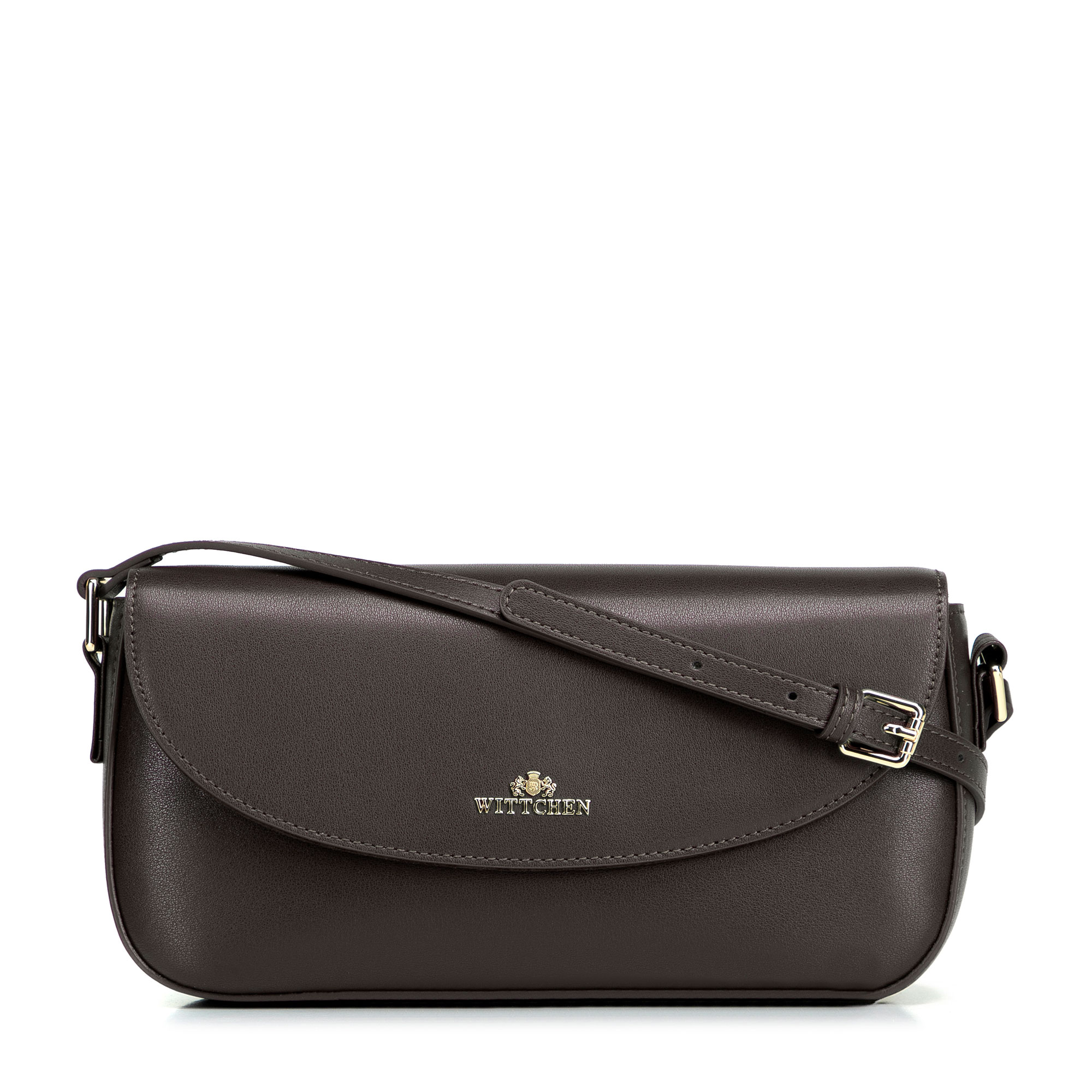 Tmavohnedá dámska crossbody kabelka Wittchen z prírodnej kože, Vyberte variant tmavohnedá